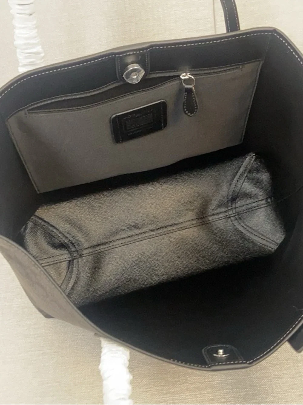 Coach Black Signature Moon & Cat Graphic Tote